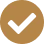Checkmark inside a brown circle icon